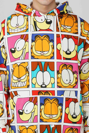 Garfield: Expressions Collage Printed Oversized Men's Hoodie