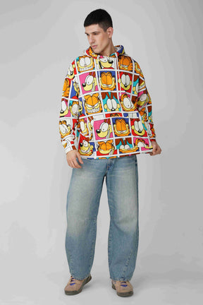 Garfield: Expressions Collage Printed Oversized Men's Hoodie