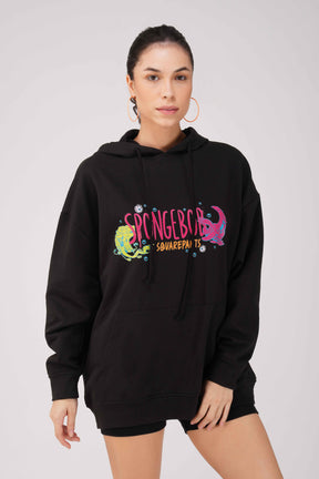 SpongeBob: I Can See You Oversized Hoodie-Black