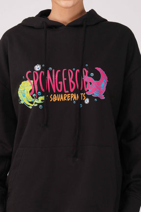 SpongeBob: I Can See You Oversized Hoodie-Black