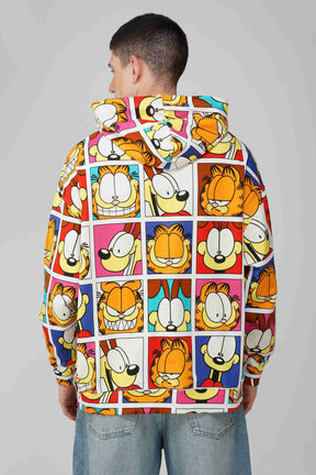 Garfield: Expressions Collage Printed Oversized Men's Hoodie