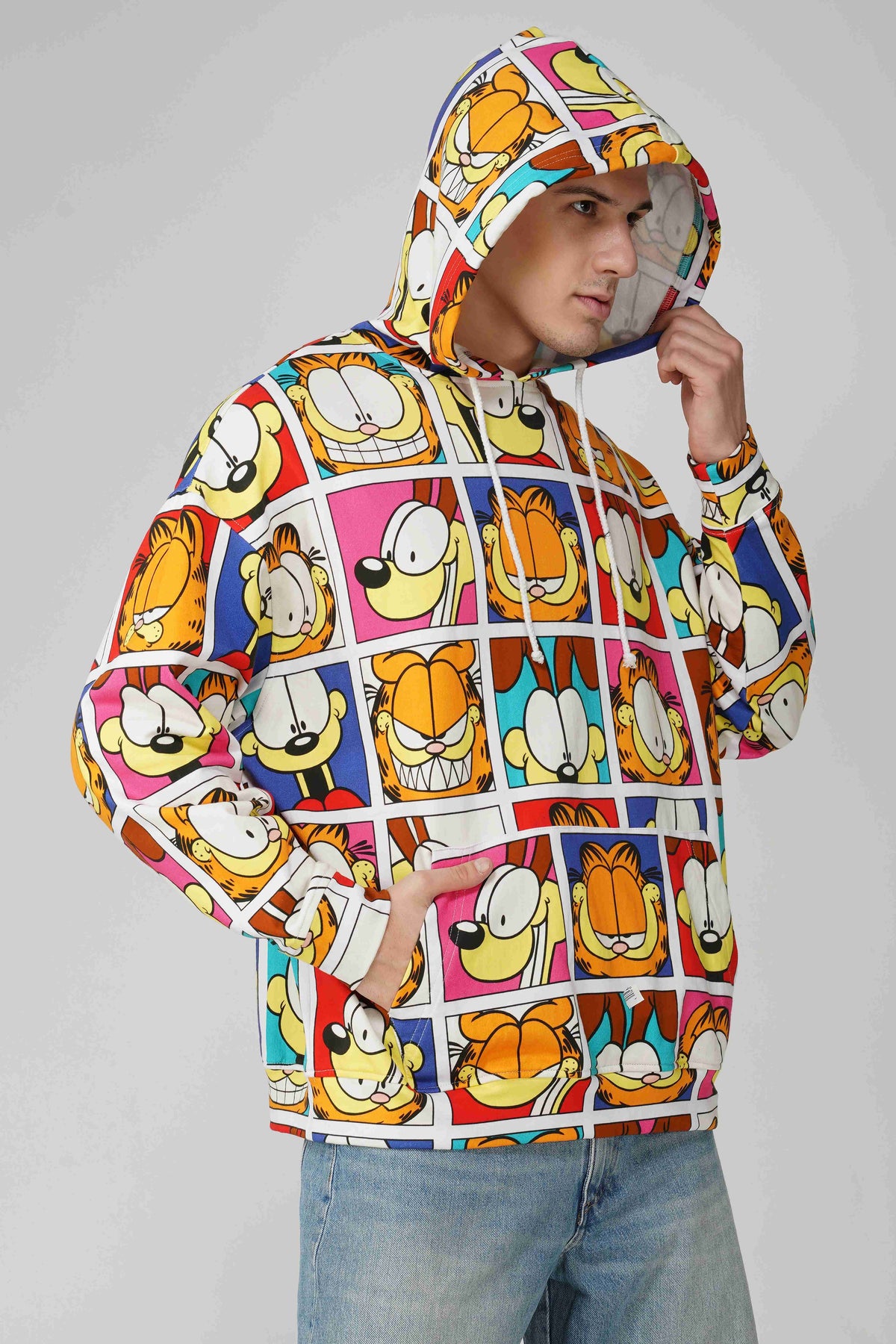 Garfield: Expressions Collage Printed Oversized Men's Hoodie