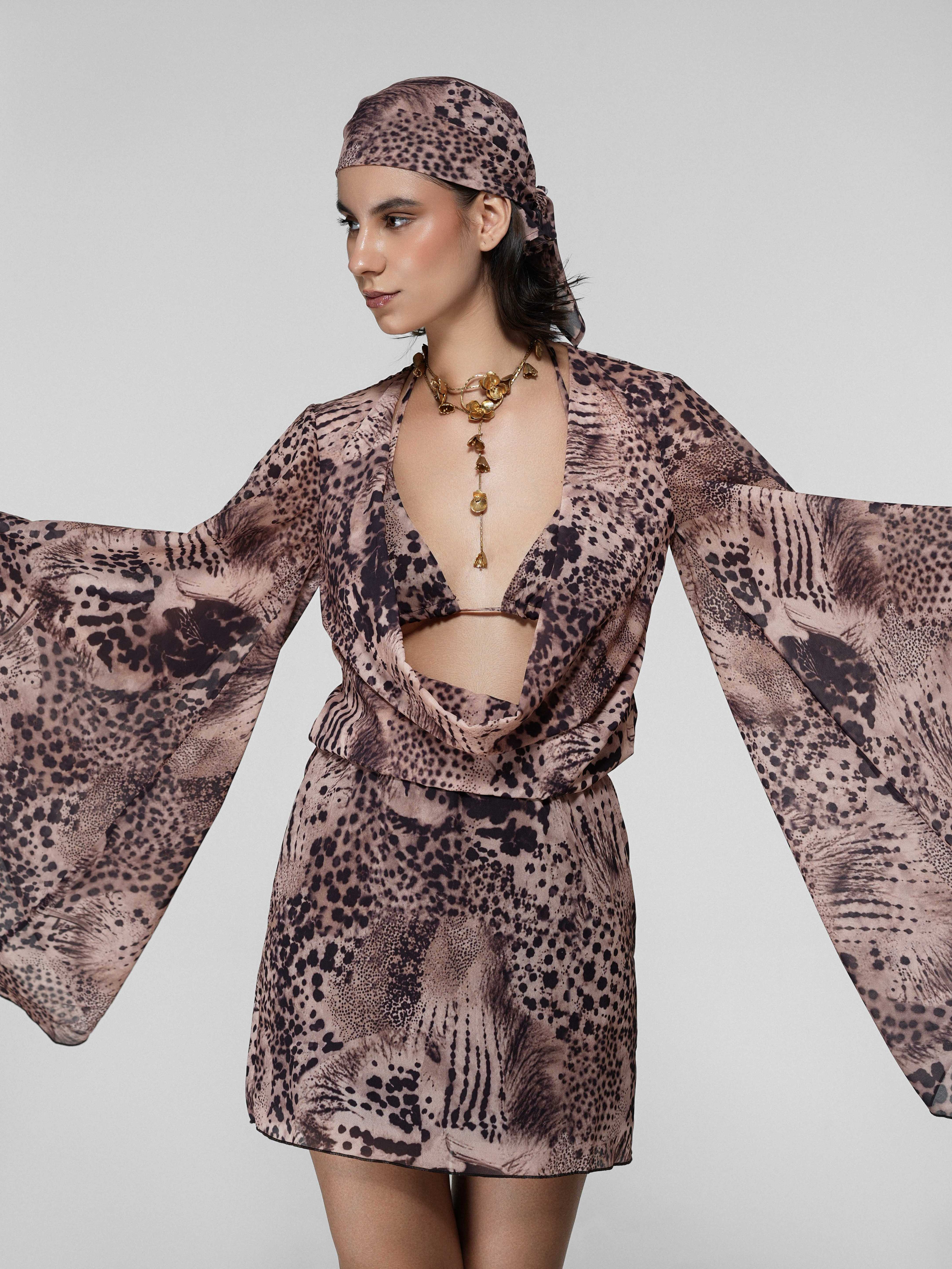 Animal Print Sheer Headscarf
