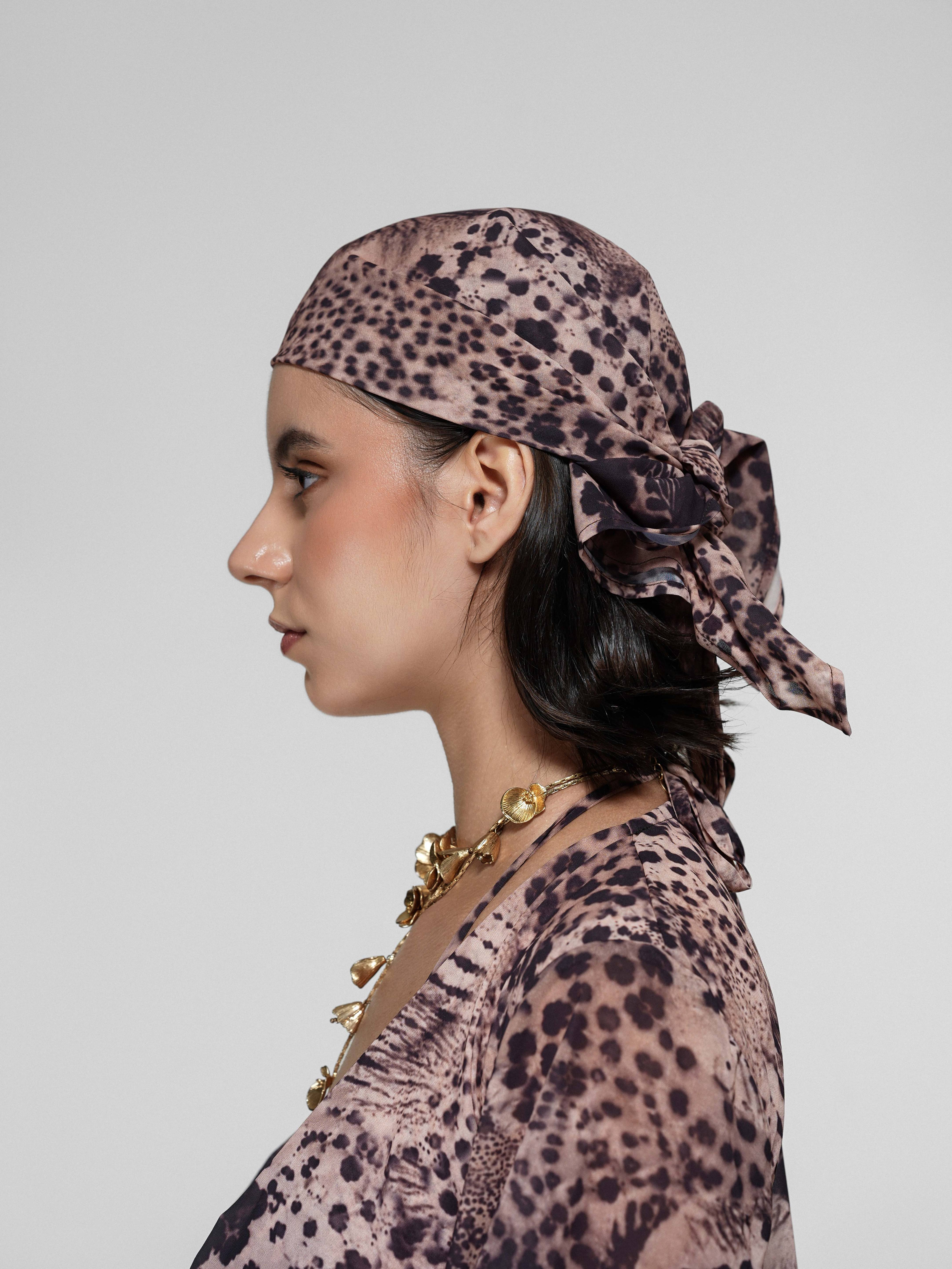 Animal Print Sheer Headscarf