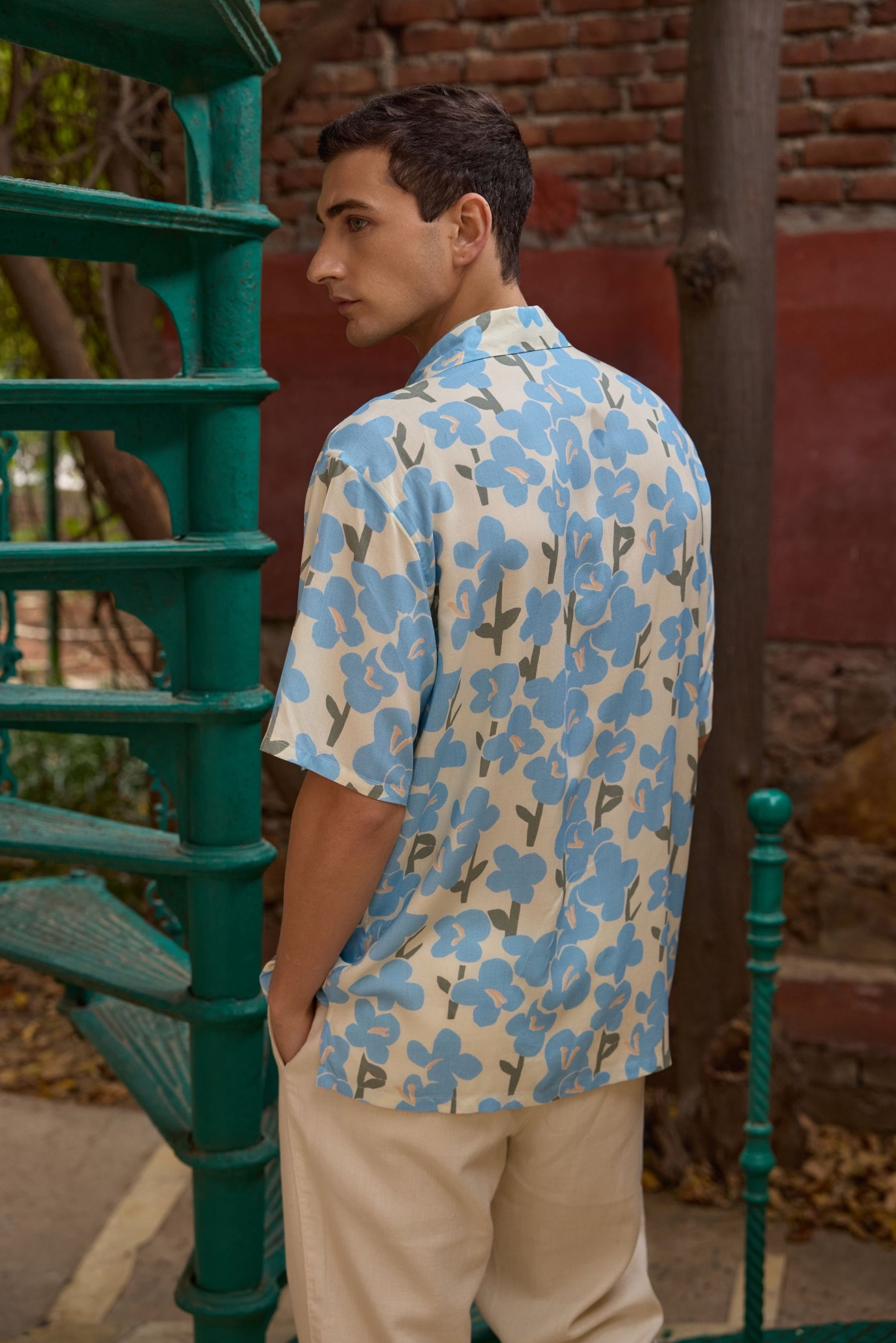 Blue Floral Resort Shirt
