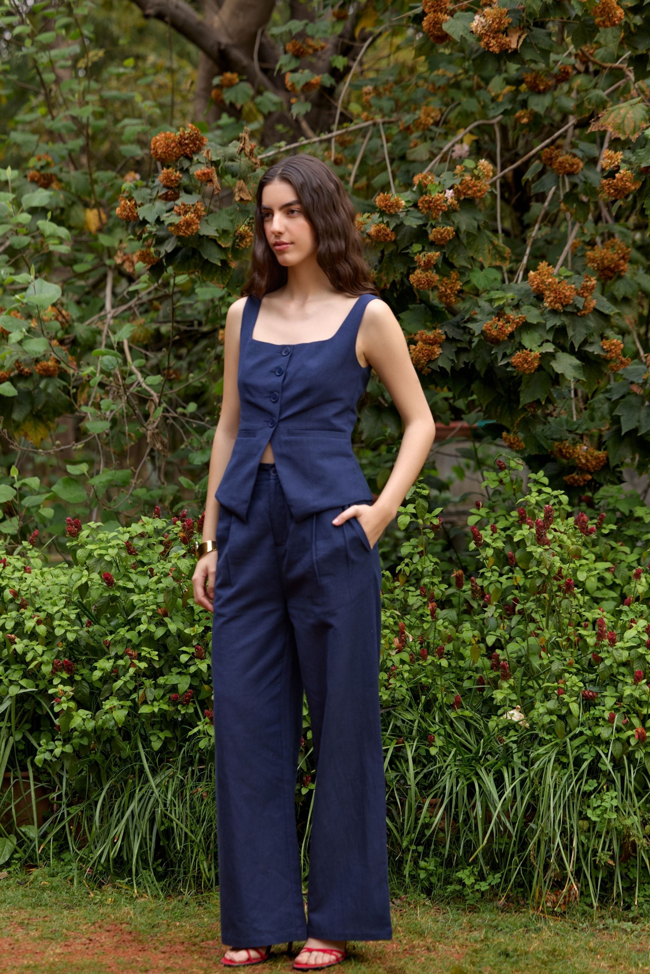 Navy Blue Tailored Waistcoat