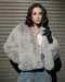 Luxe Light Grey Faux Fur Jacket