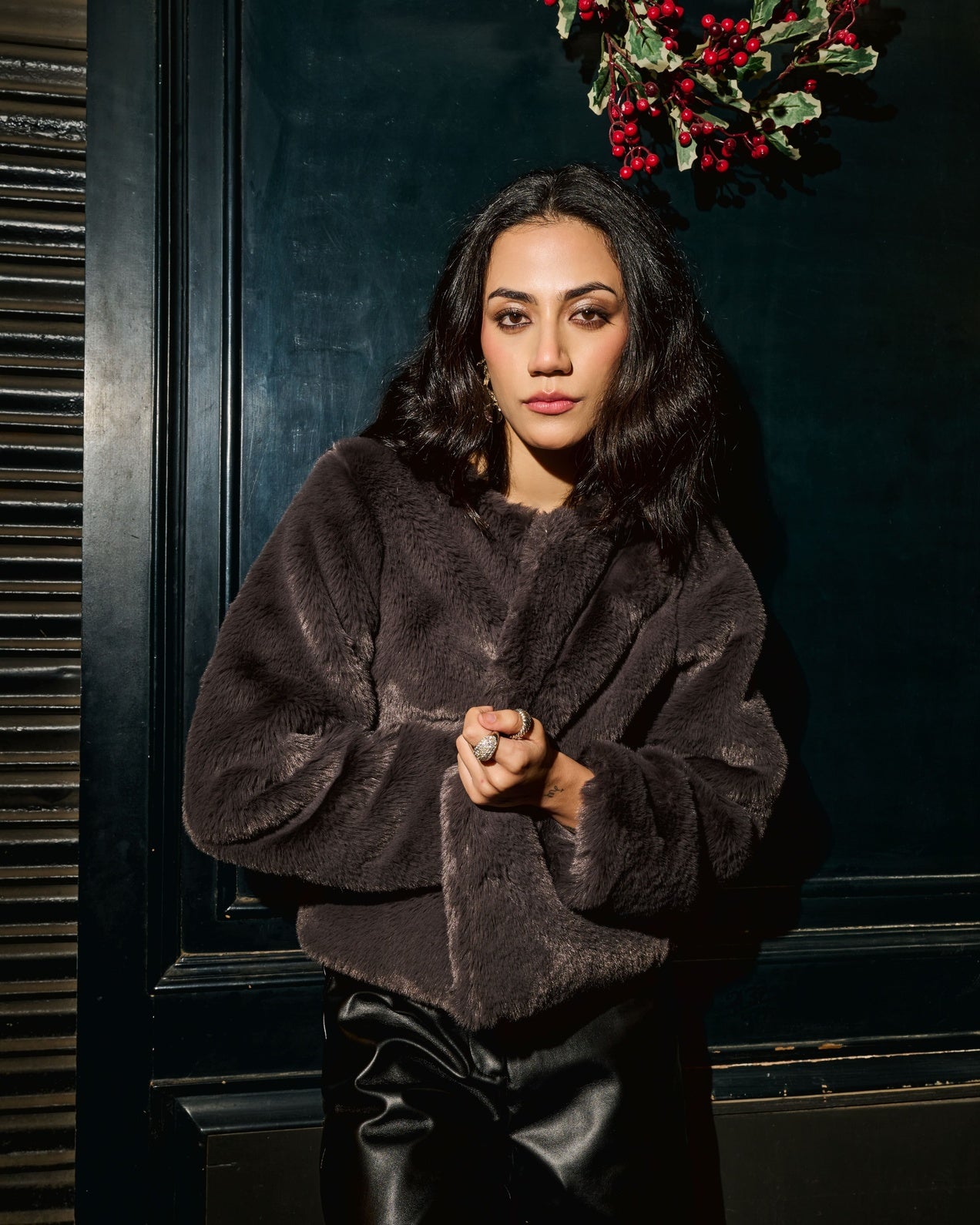 Luxe Charcoal Grey Faux Fur Jacket