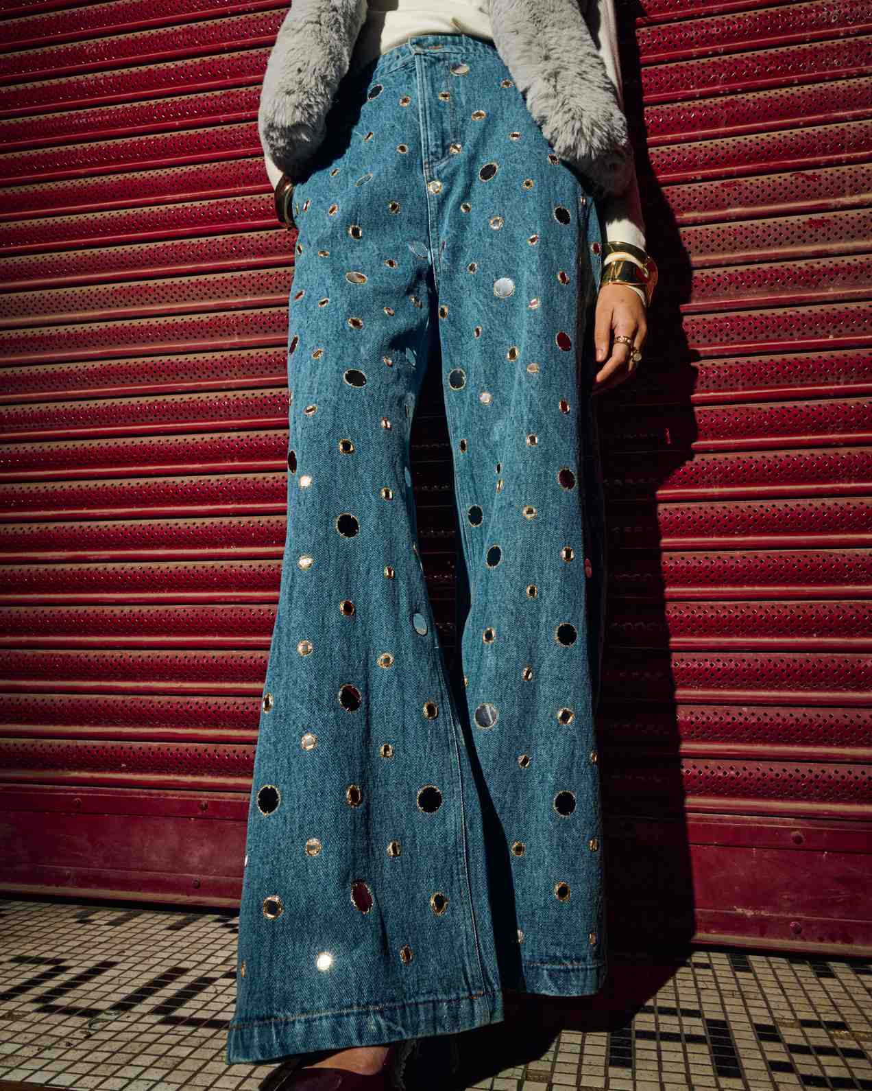 Reflective Disc Denim Jeans