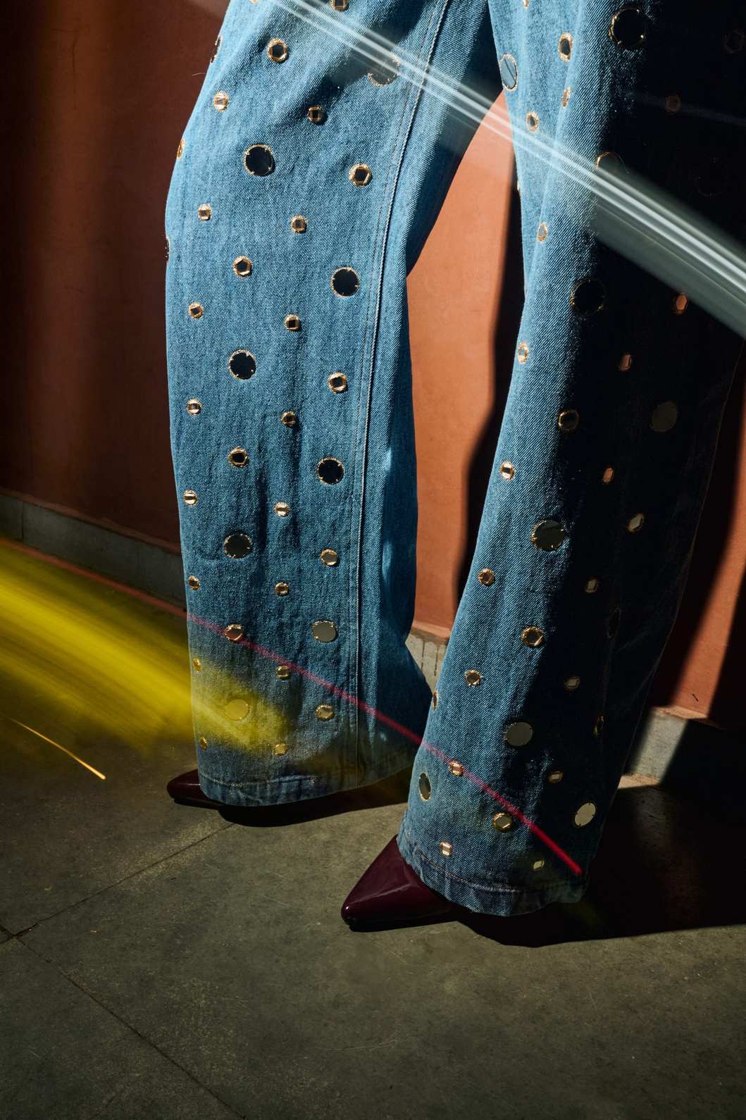 Reflective Disc Denim Jeans