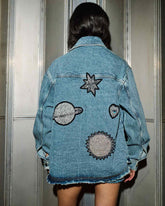 Blue Denim Astro Embroidered Jacket