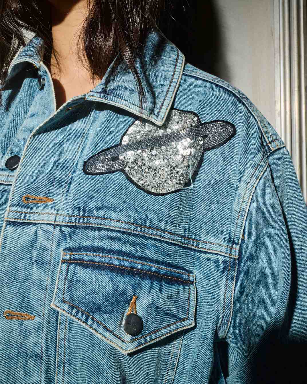 Blue Denim Astro Embroidered Jacket