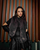 Luxe Charcoal Grey Faux Fur Vest