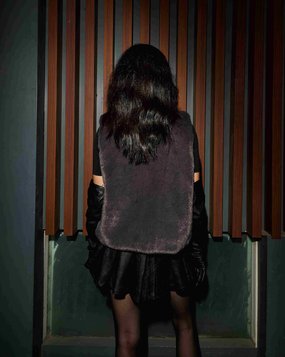 Luxe Charcoal Grey Faux Fur Vest