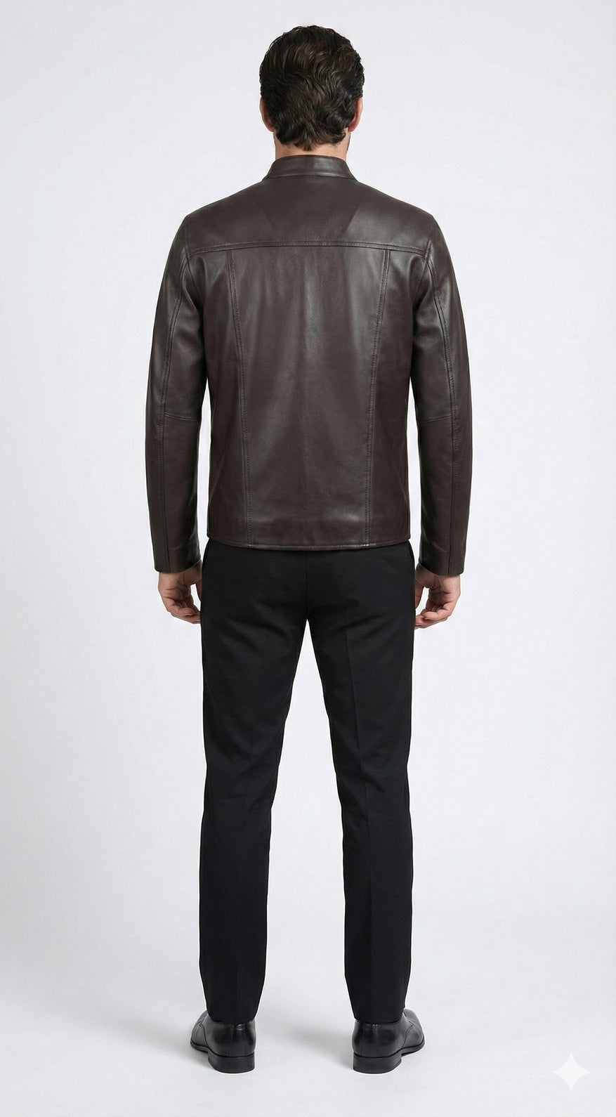 Men’s Brown Faux Leather Biker Jacket