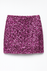Purple Sequin Mini Skirt