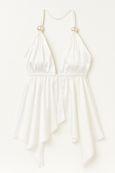 White Tie Up Flowy Top