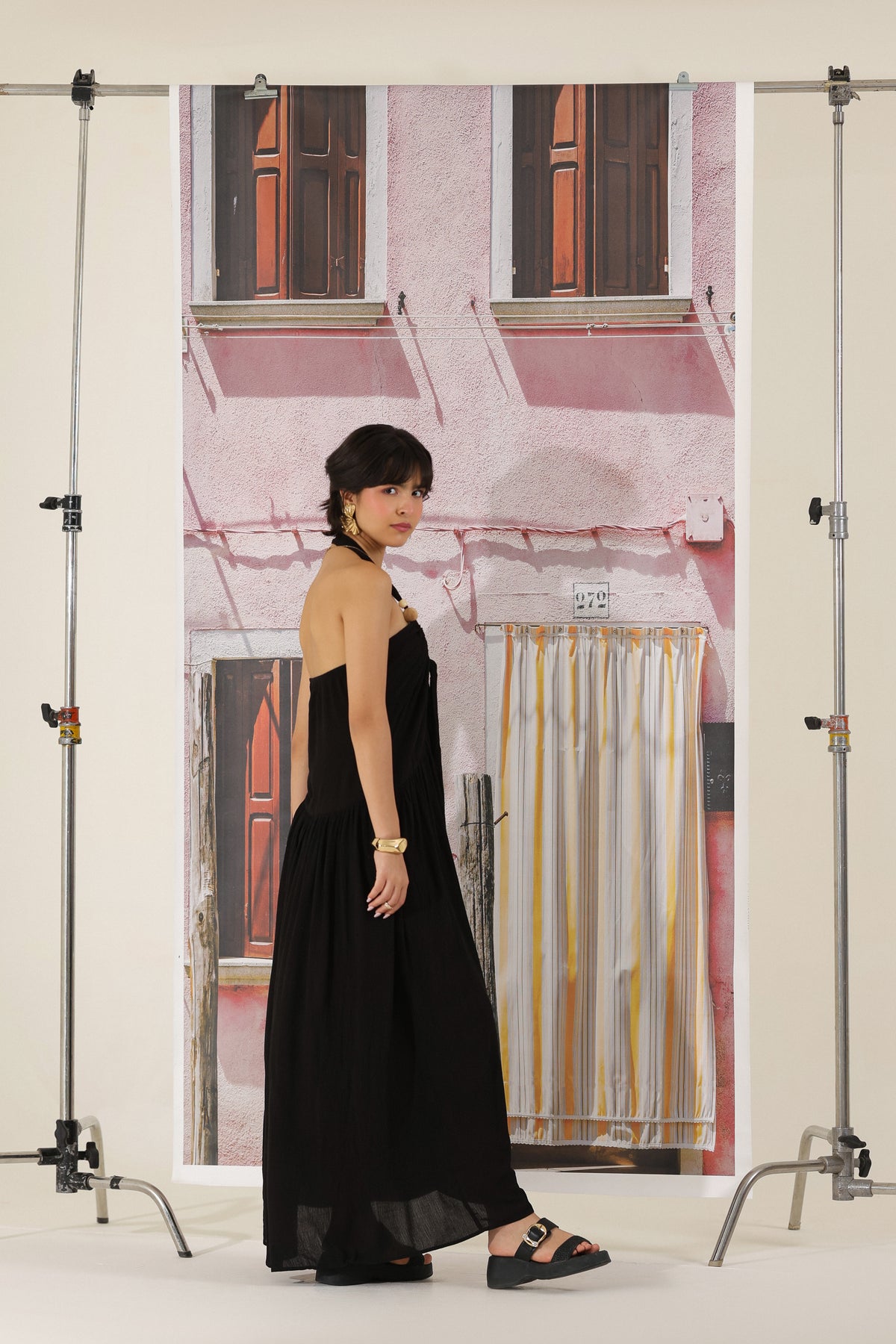 Noir Muse Halter Maxi Dress