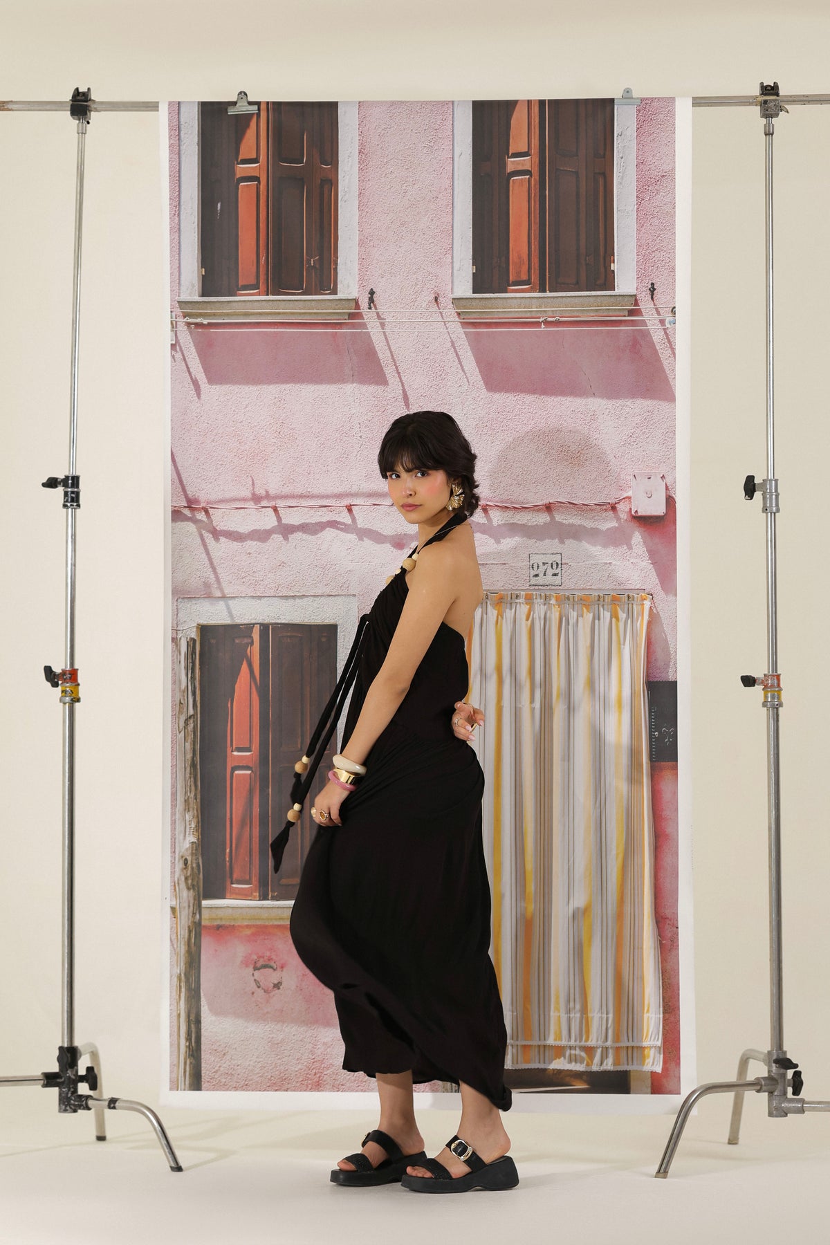 Noir Muse Halter Maxi Dress