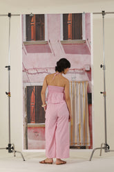 Pink Sugar Stripe Peplum Top