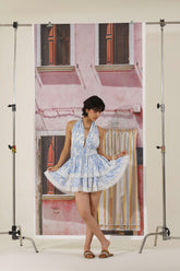 Floral Halter Neck Dress With Lace Detail