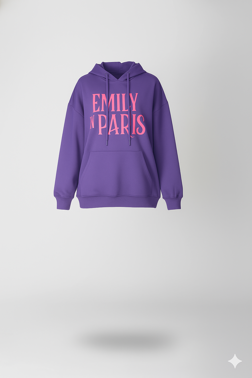 Emily In Paris: Printed Oversized Hoodie-Purple