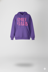 Emily In Paris: Printed Oversized Hoodie-Purple