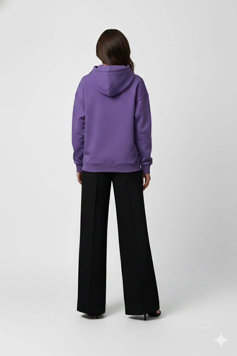 Emily In Paris: Printed Oversized Hoodie-Purple