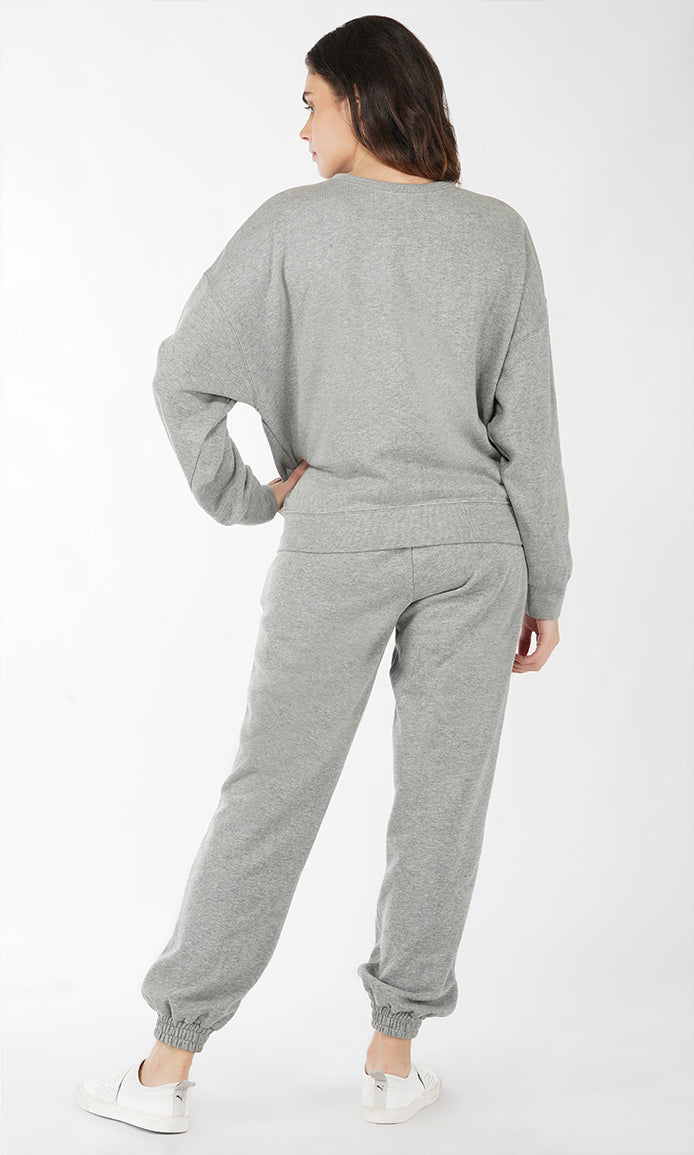 Grey Oversized Sweatshirt and Joggers Set