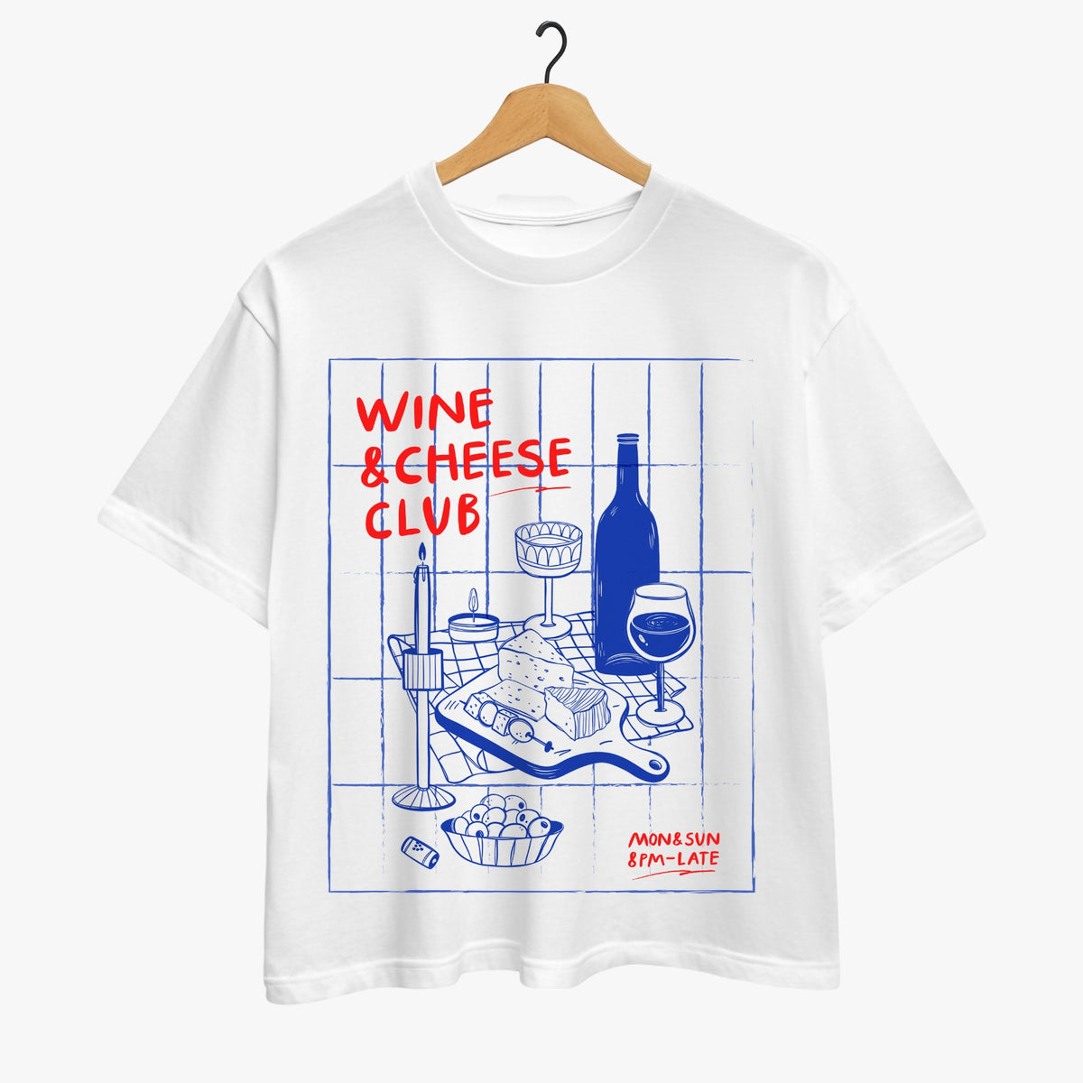 Wine & Cheese Club Oversized T-shirt