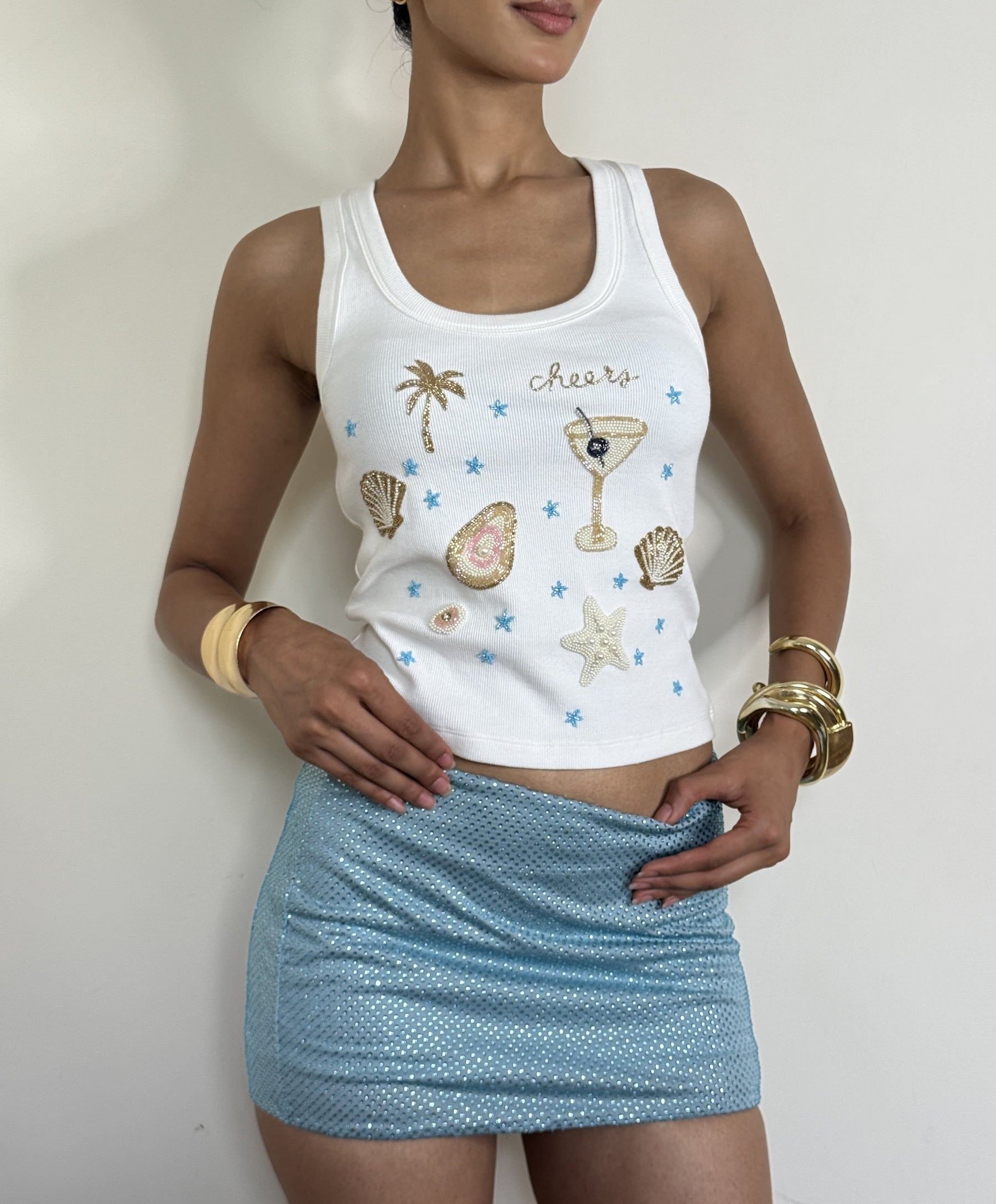 Blue Stone Mini Skirt