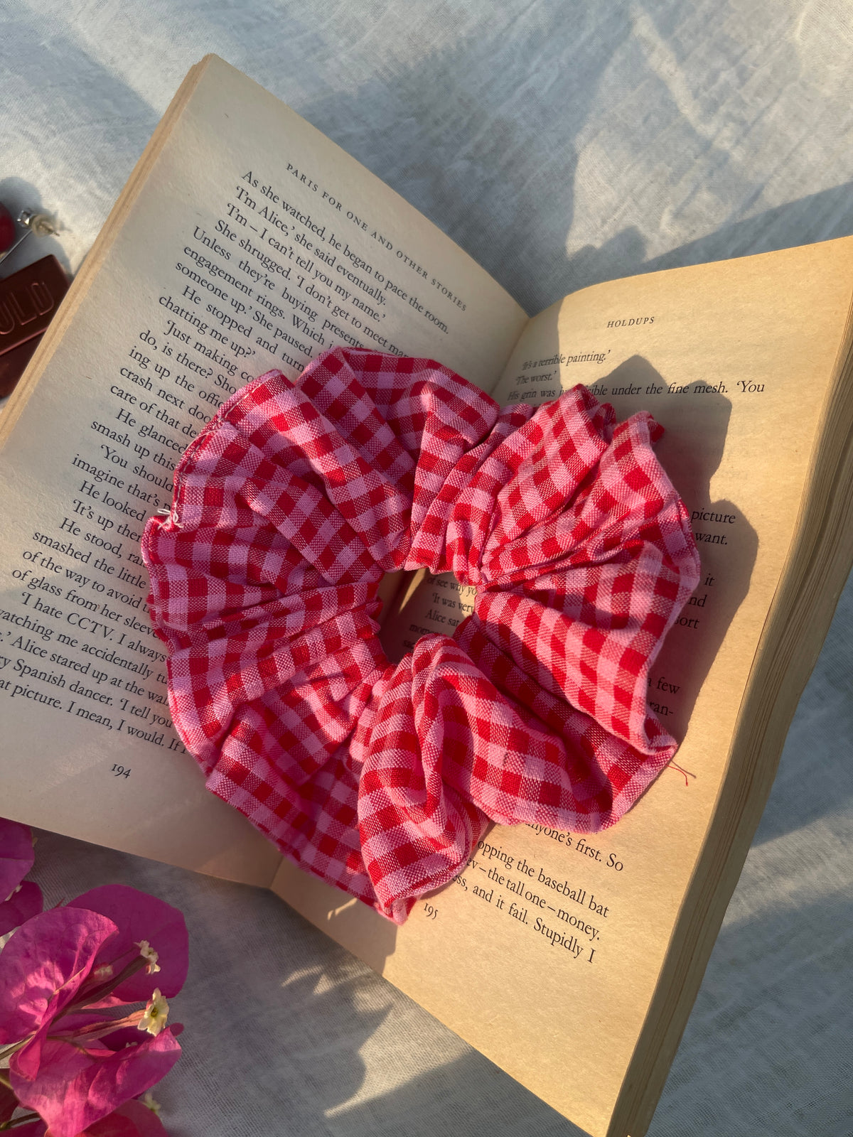 Red Gingham Scrunchie