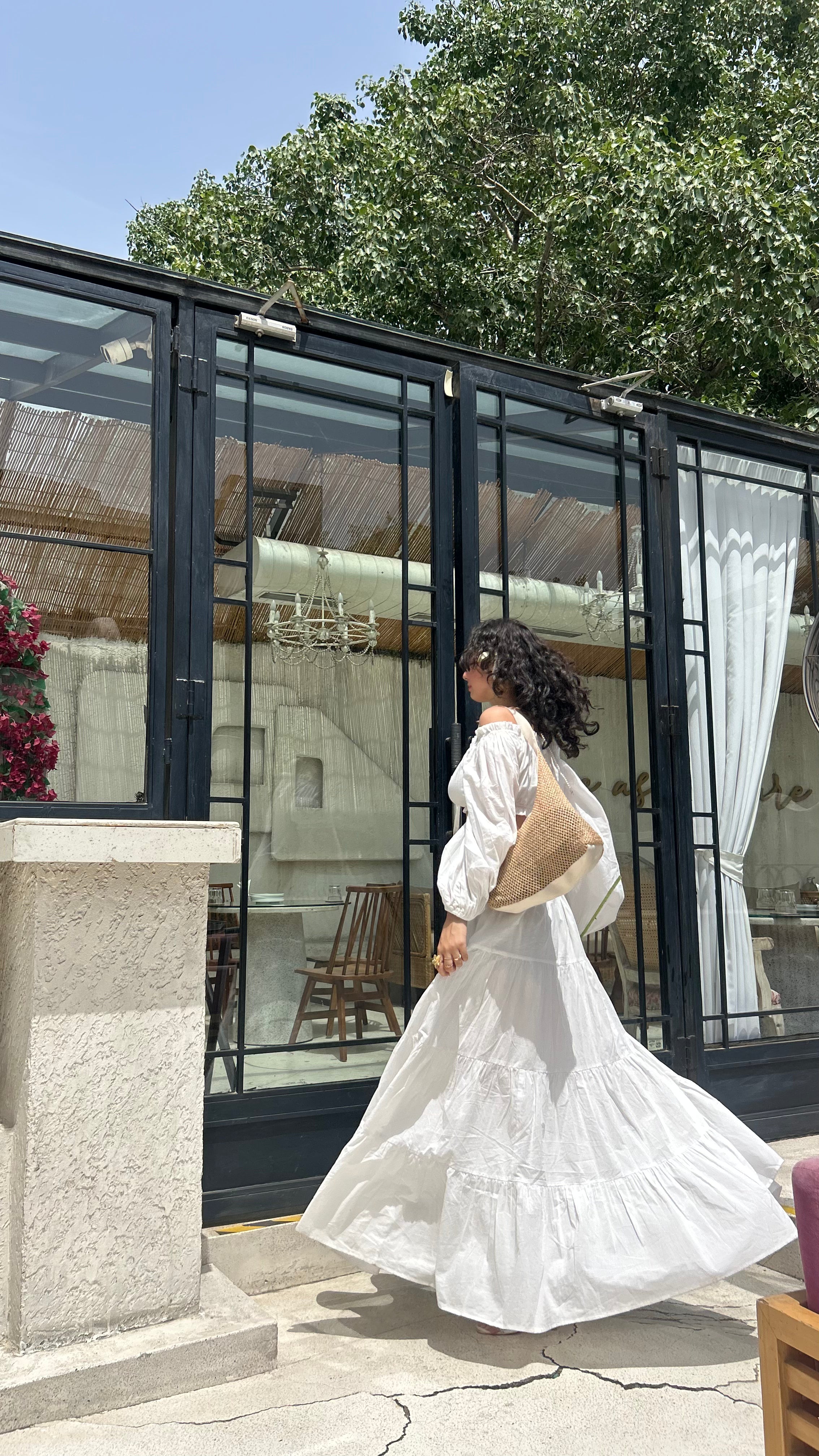 White Off-Shoulder Co-ord Set