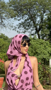 Rosé Sky Polka Scarf