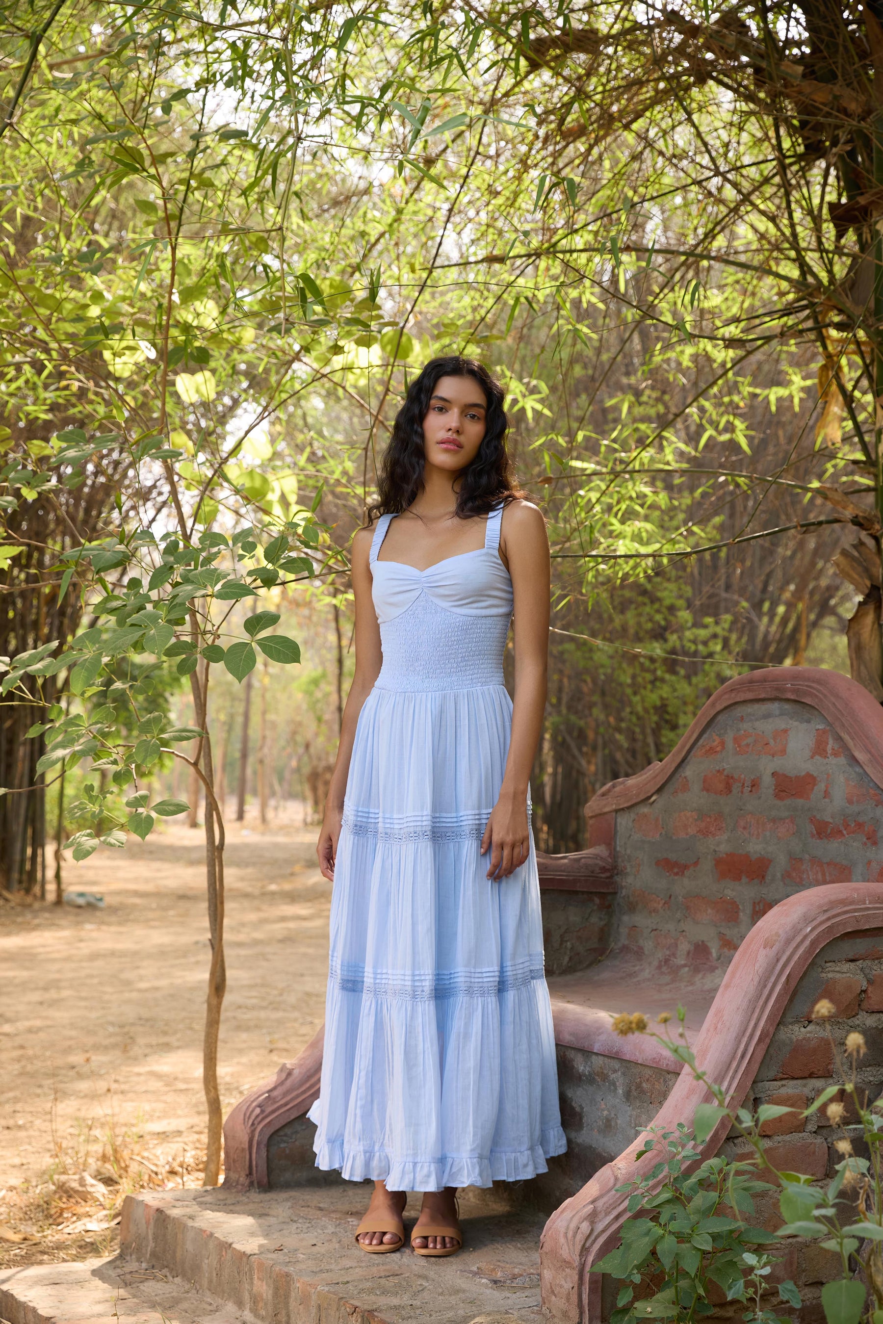 Blue Flared Maxi Dress