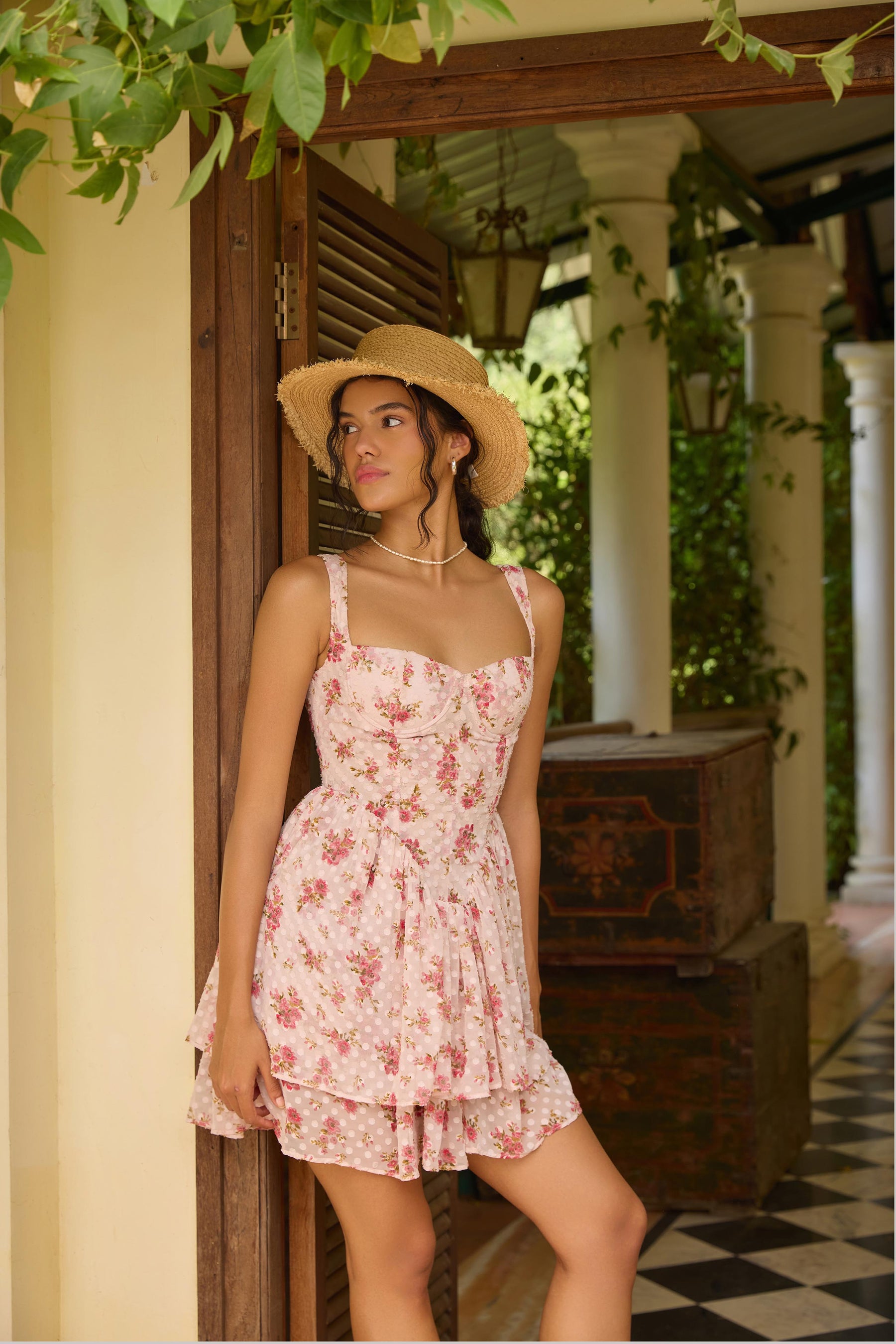 Floral Corset Mini Dress Pink / XS Floral Corset Mini Dress Pink / XS