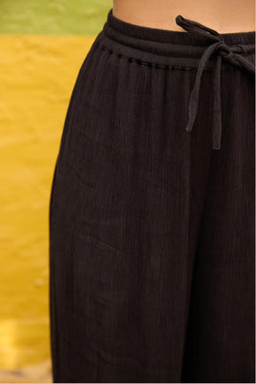 Black Halter Neck Top and Straight Trouser Set