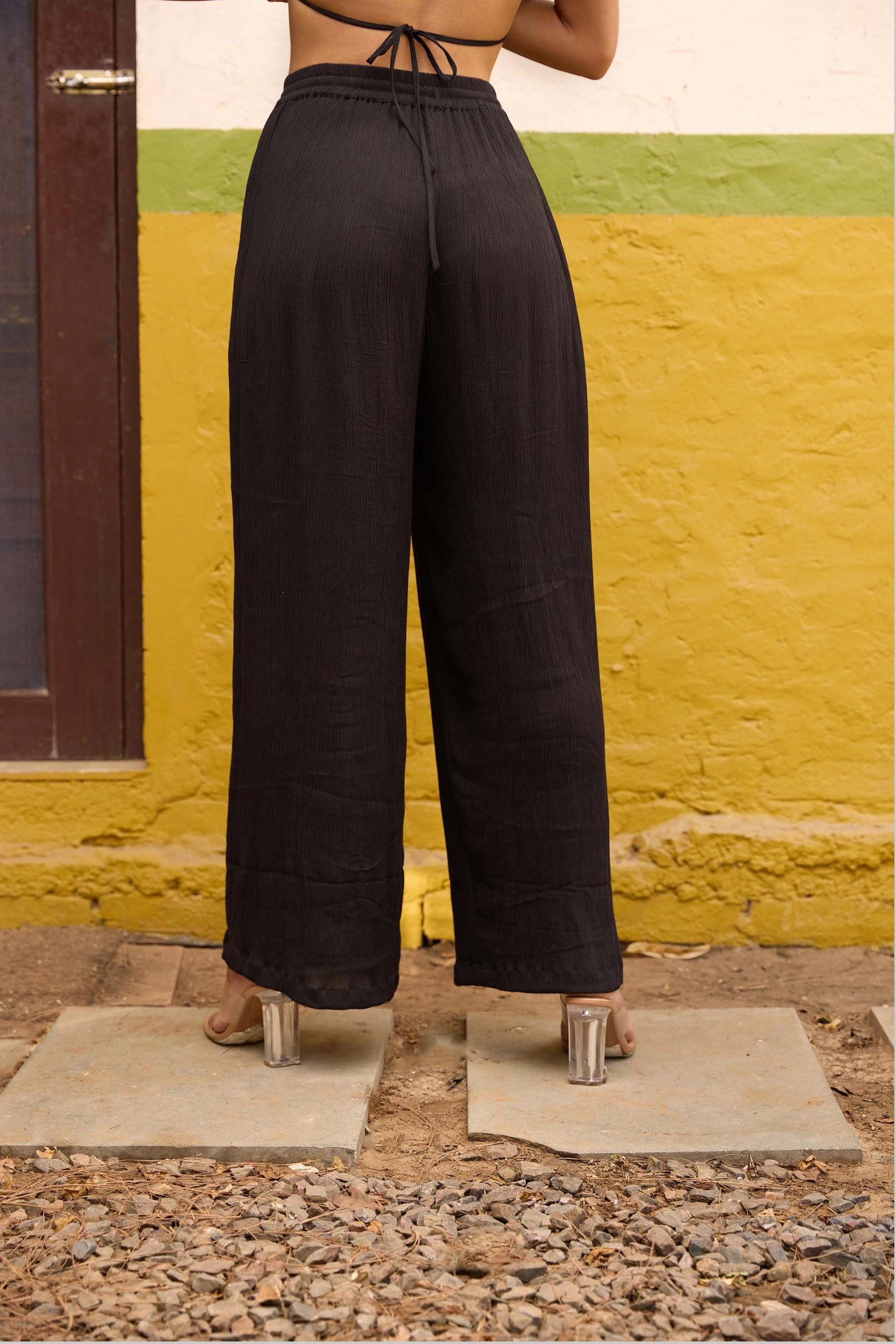 Black Straight Fit Women's Trouser