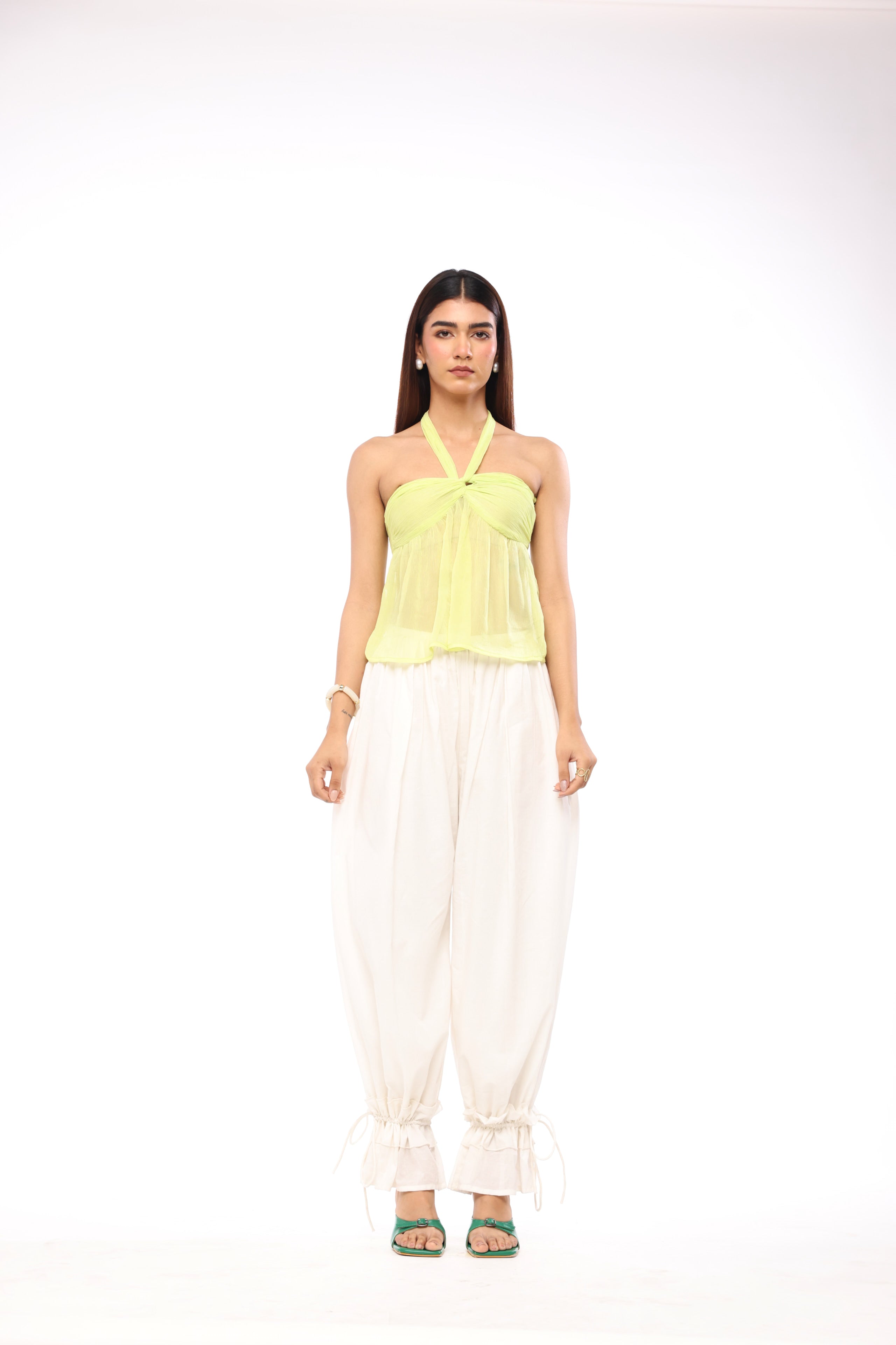 Whimsical Cloud-Puff Ruffle Pants