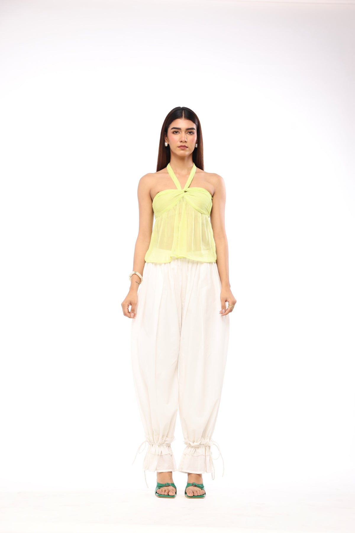 Whimsical Cloud-Puff Ruffle Pants