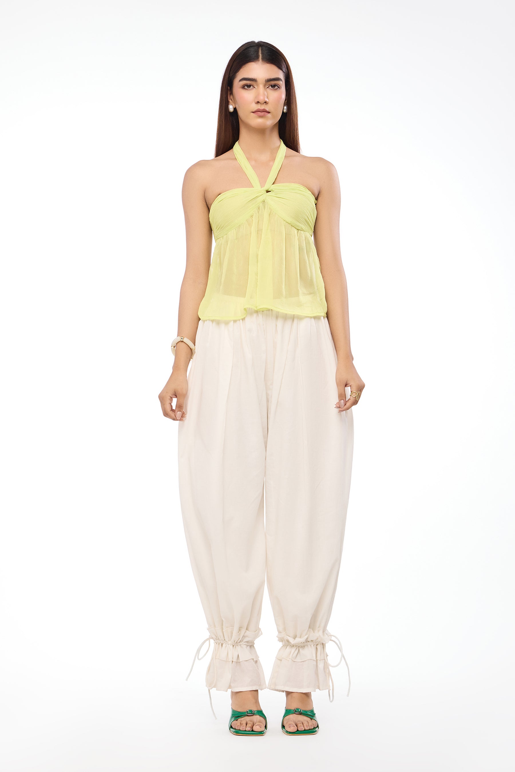 Lime Sorbet Sheer Halter Top