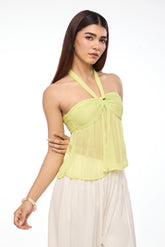 Lime Sorbet Sheer Halter Top