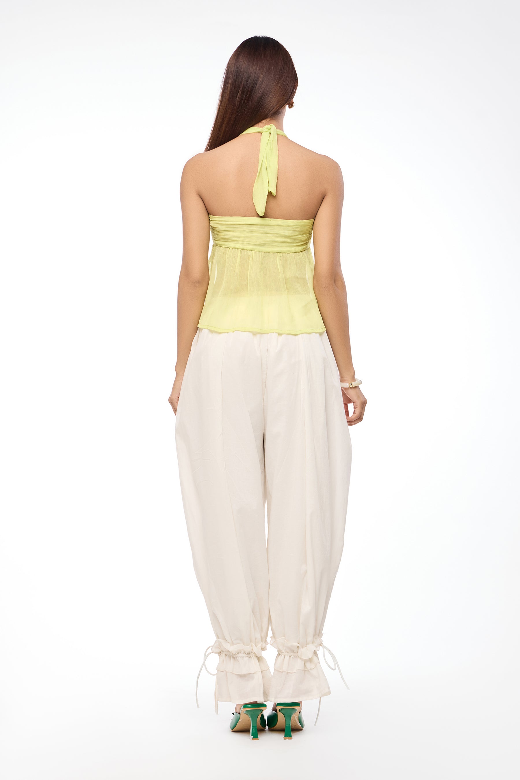Lime Sorbet Sheer Halter Top
