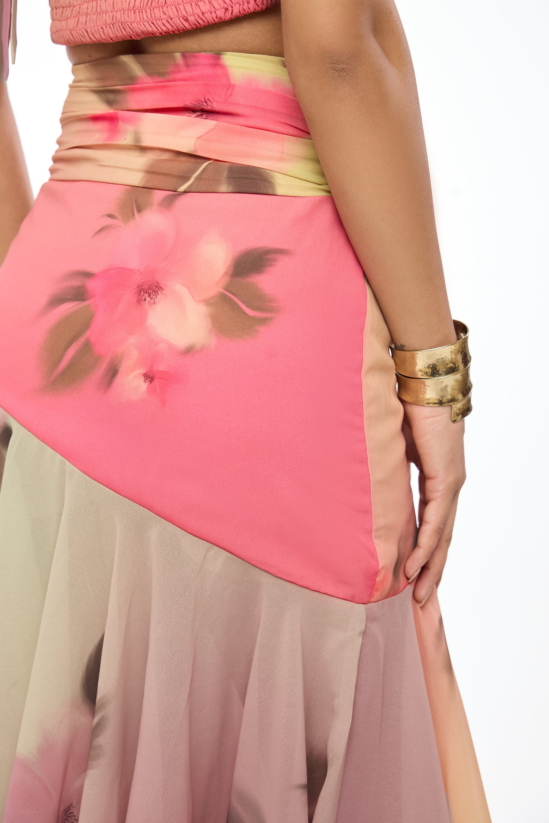 Tropical Bloom Ombre Maxi Skirt