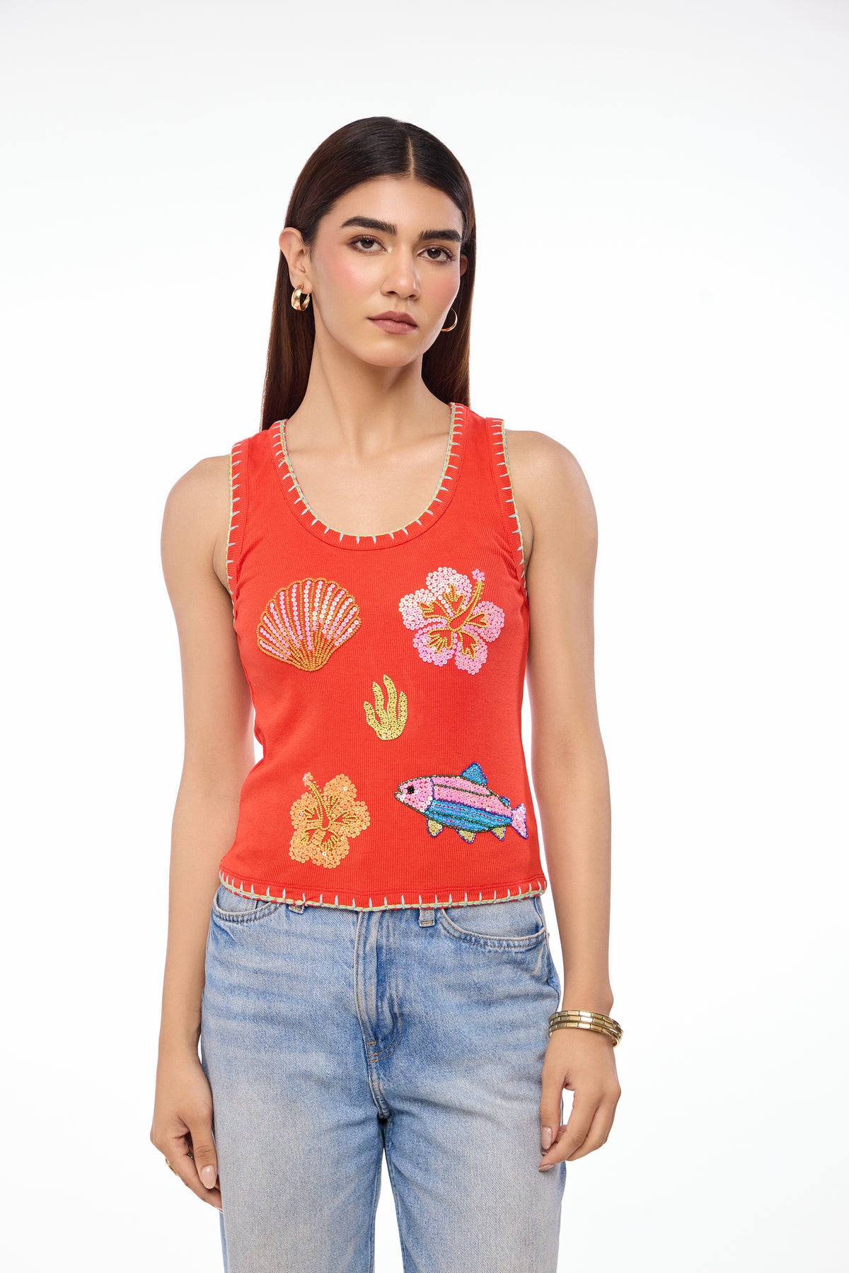 Scarlet Shore Embroidered Tank