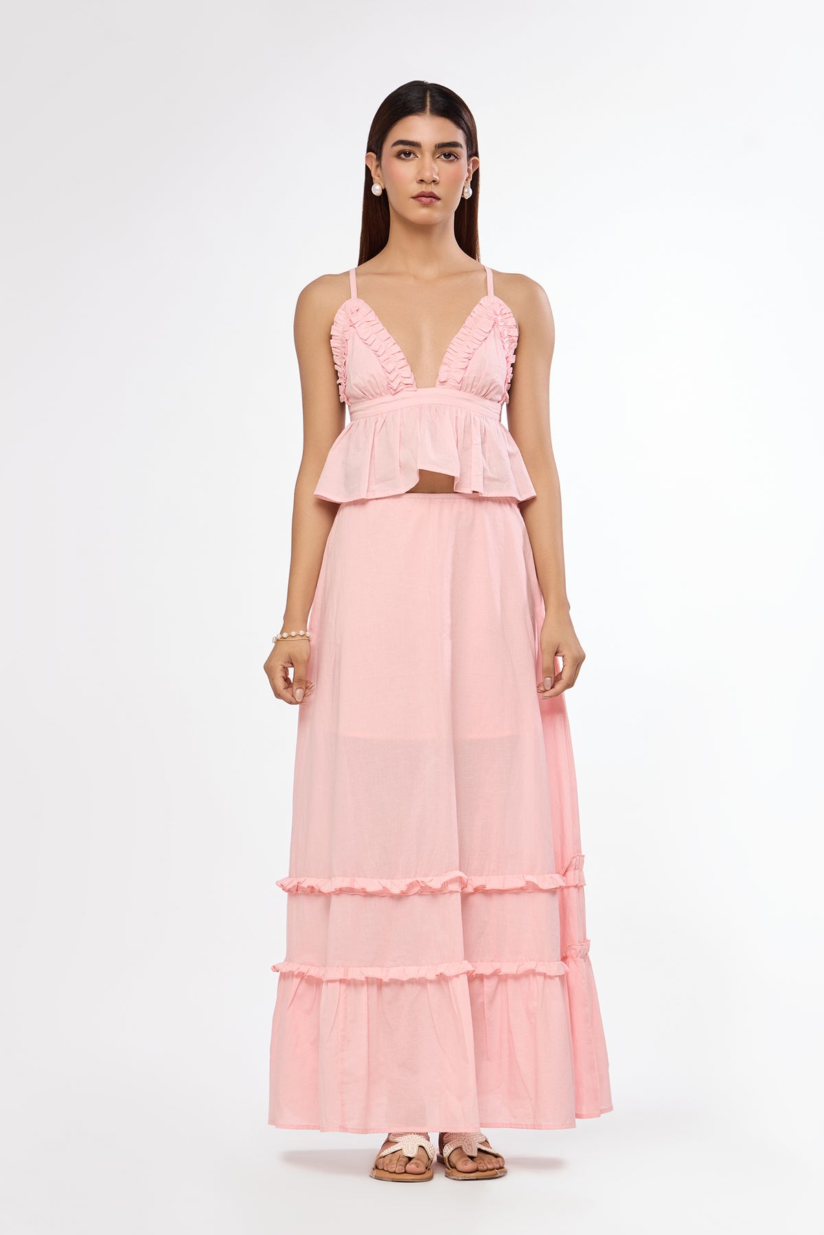 Soft Pink Breeze Ruffle Top