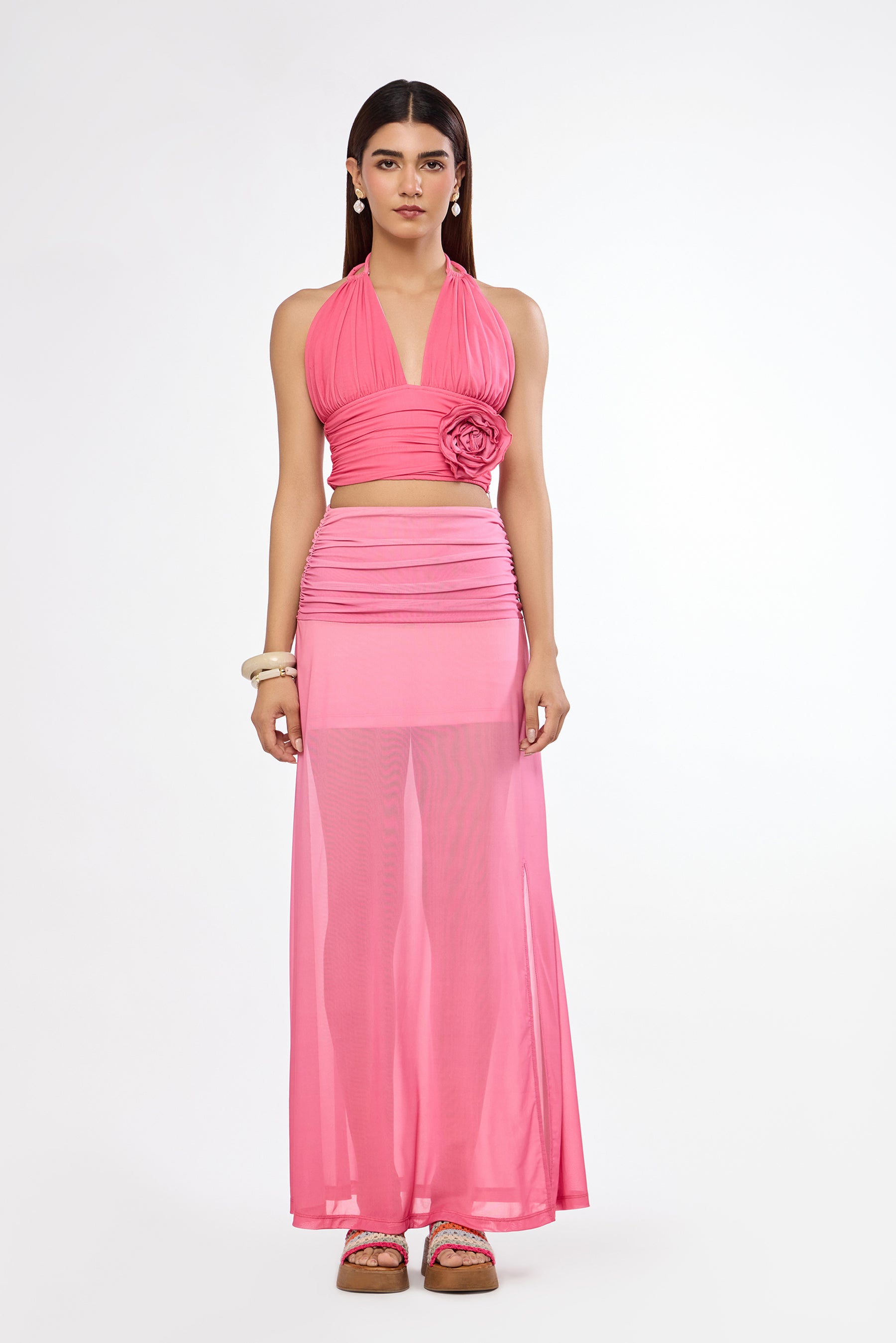 Pink Ombre Halter Co-Ord Set