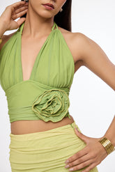 Citrus Ombre Halter Crop Top