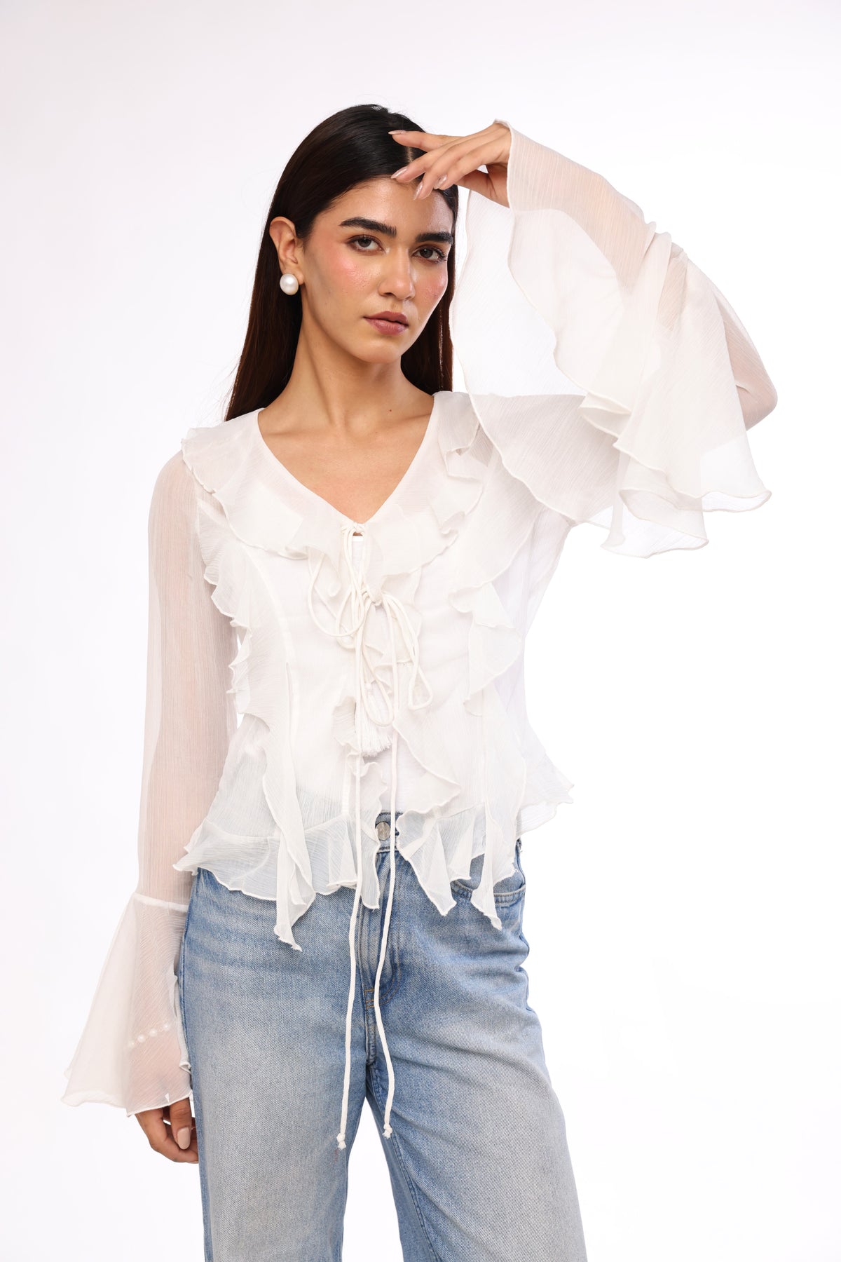 Cloud Puff Bell Sleeve Top