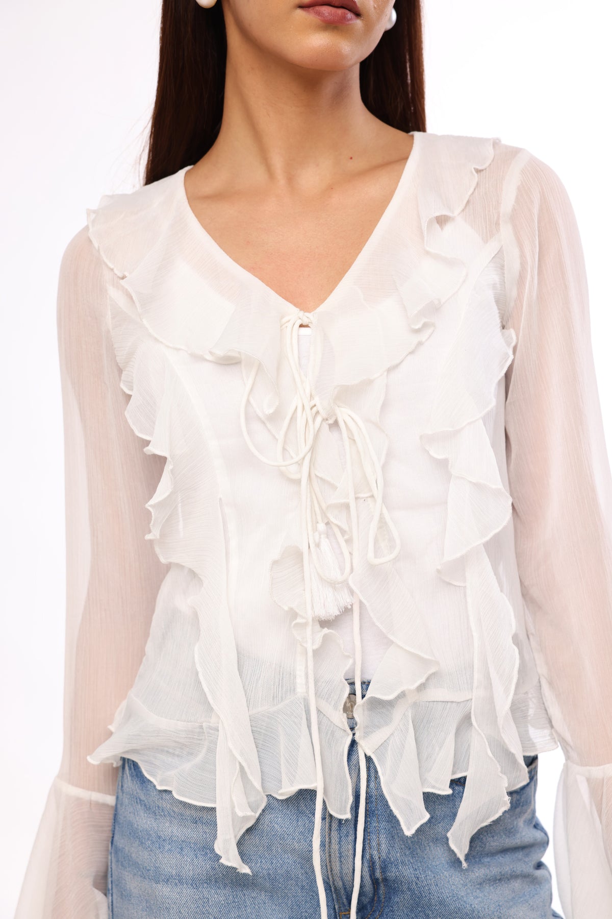 Cloud Puff Bell Sleeve Top